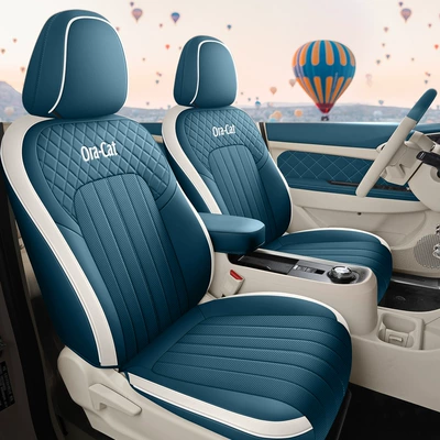 Modelə uyğun (Original) oturacaq örtükləri, 2024 401km Comfortable Euler - deep-blue-standard-version-five-seater-special-for-good-cat-full-front-row-full-back-row