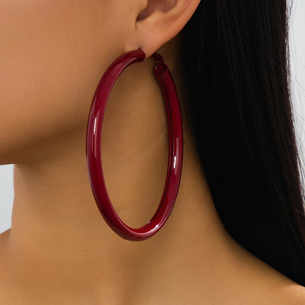 Ankela Red Earrings, Wine Red, Elegant and Fashionable Earrings That Enhance Complexion, Versatile Earrings, New Year Red Festive Earrings