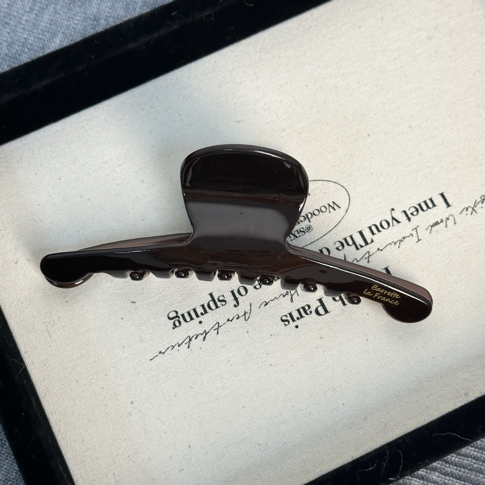 Retro chokolade acetat hårspænde kvinders højkvalitets temperament hårnåle baghoved updo haj klip hårtilbehør_voghion.com