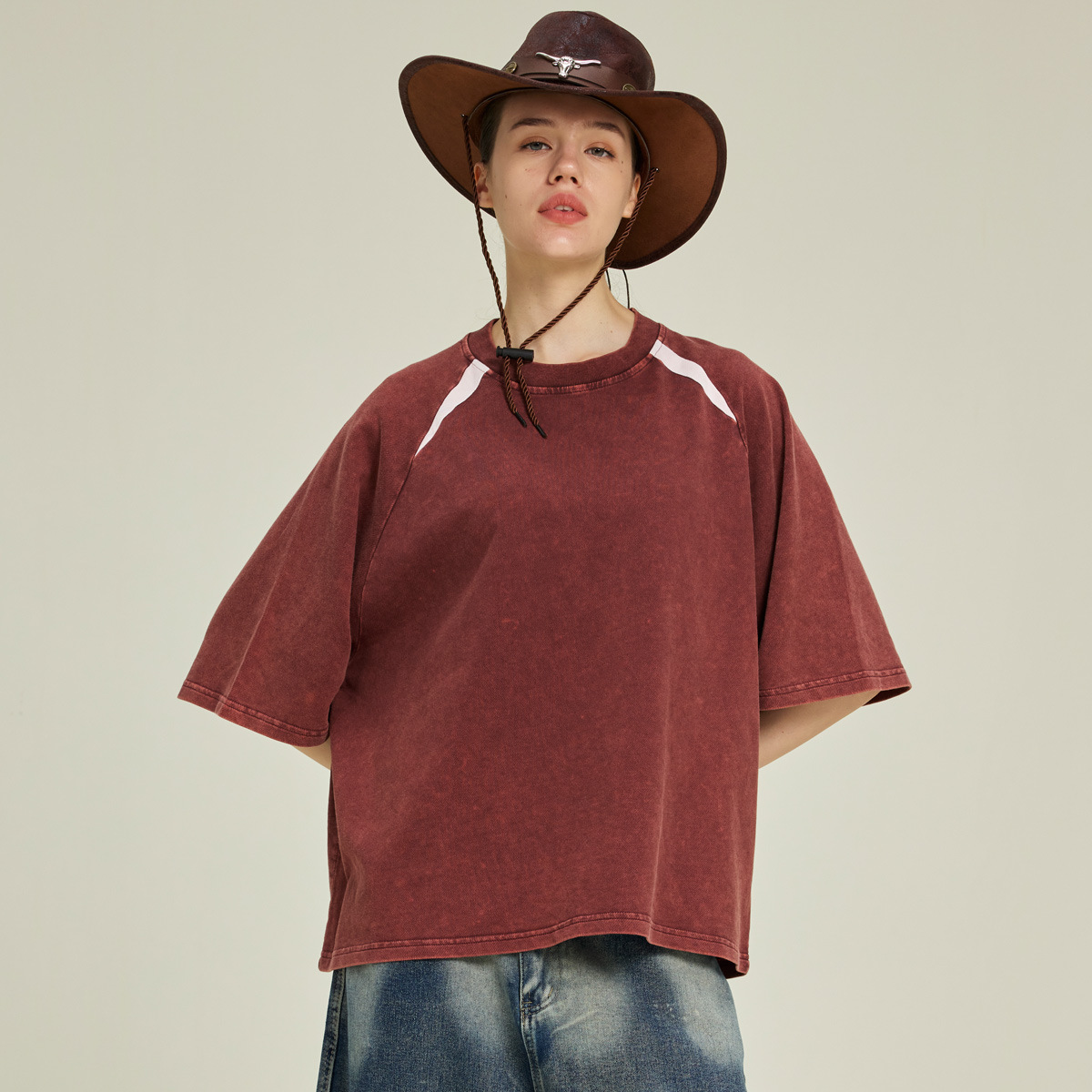 ETAI algodón de verano 240G pesado lavado con agua camiseta de hombre marca de moda americana juvenil deportes casuales mangas cortas