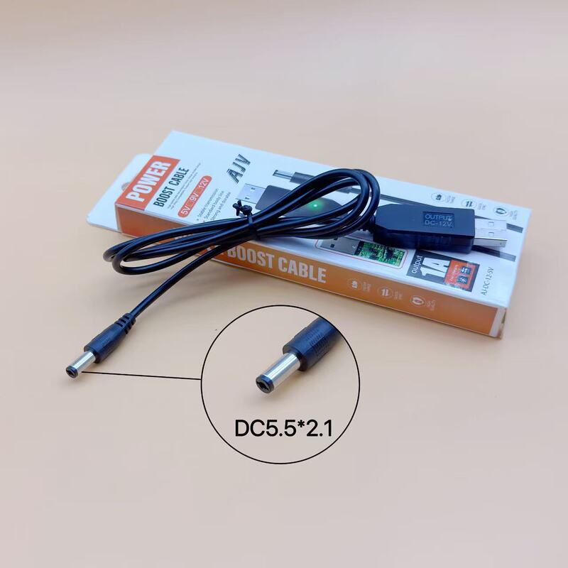 USB to Dc5.5 Boost Cable 5V to 8.4V9V12V Charging Cable Mobile Power Supply Dc5.5*2.1 Router