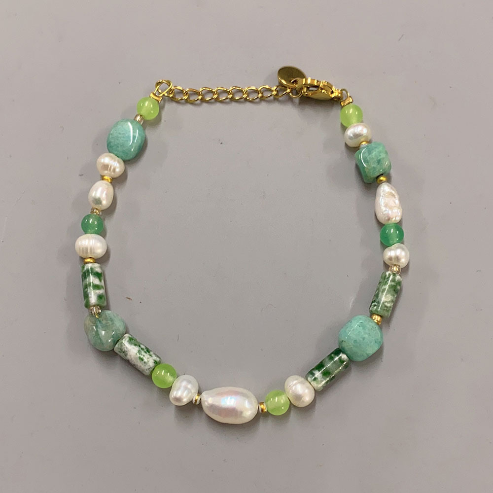 25g Weight Beads Pendant Material Necklace Classification Titanium Steel Chain Material 1 Piece Quantity Holiday, Daily Occasion Beaded, natural stone, Titanium Steel Material Geometric Pattern Women's Gender Beaded Design Simple Style Style Simple Style Geometric Beaded Natural Stone Titanium Steel Necklace In Bulk 59
