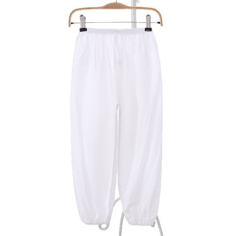 Bloomers de seda de algodón para hombres y mujeres pantalones de verano para adultos pantalones de baile a prueba de mosquitos de color sólido pantalones de artes marciales yoga Delgado image 6