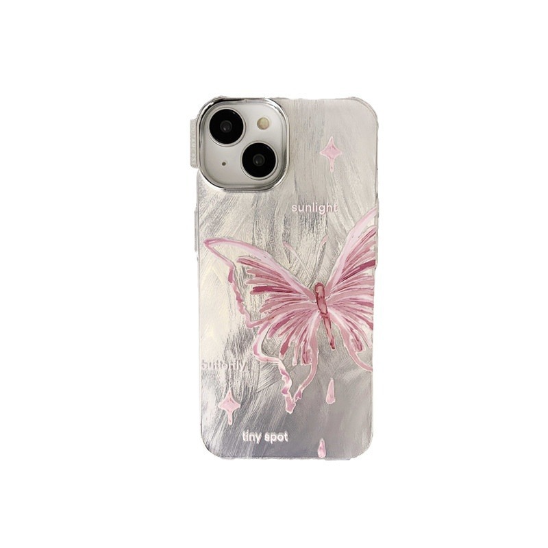 Chica ins láser Rosa mariposa para 15PROMAX teléfono caso iPhone13 Apple 14Pro nicho 12