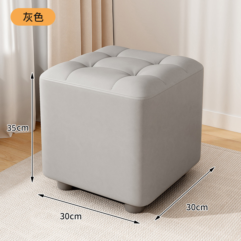 Taburete pequeño, taburete bajo para el hogar, taburete de salón, taburete de sofá, taburete simple, muelle de asiento, paquete suave, taburete de cambio de zapatos pequeño