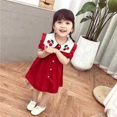 女の子半袖プリンセススカート2023夏服新作キッズ薄手夏スカート赤ちゃん洋気子供ワンピース