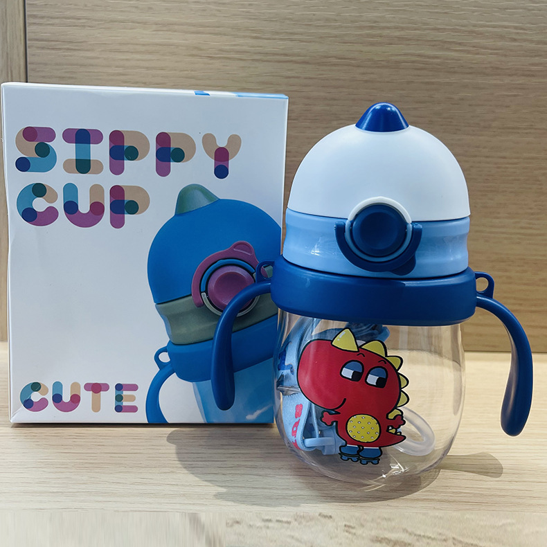 Nuevos tazas de agua boca de pato tazas de plástico tazas de dibujos animados para niños tazas de paja bebés tazas de agua de aprendizaje tazas de dibujos animados mango al por mayor