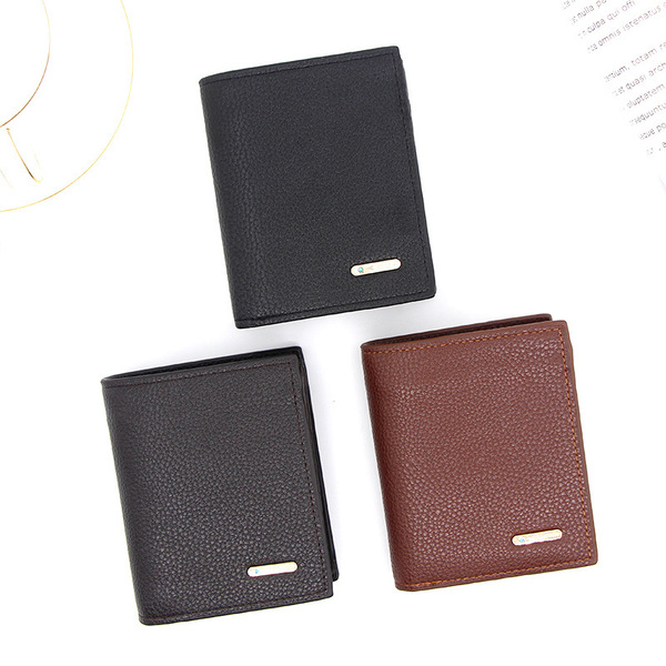 Polyurethane men's casual short wallet