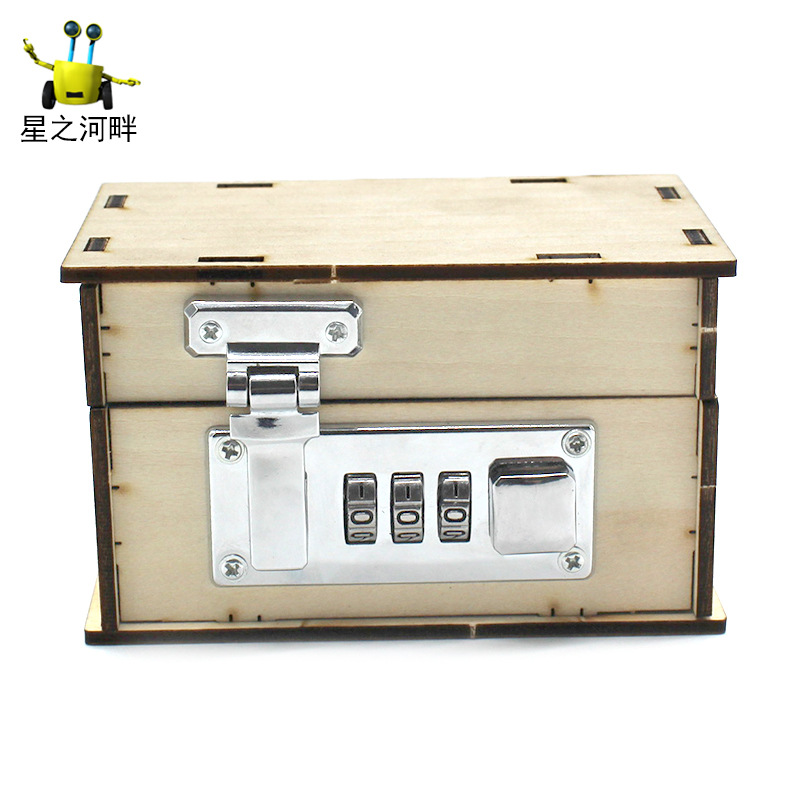 Caja de contraseña N ° 1 Tecnología pequeña caja de herramientas de producción caja de contraseña para niños DIY estudiante ensamblado a mano material didáctico modelo