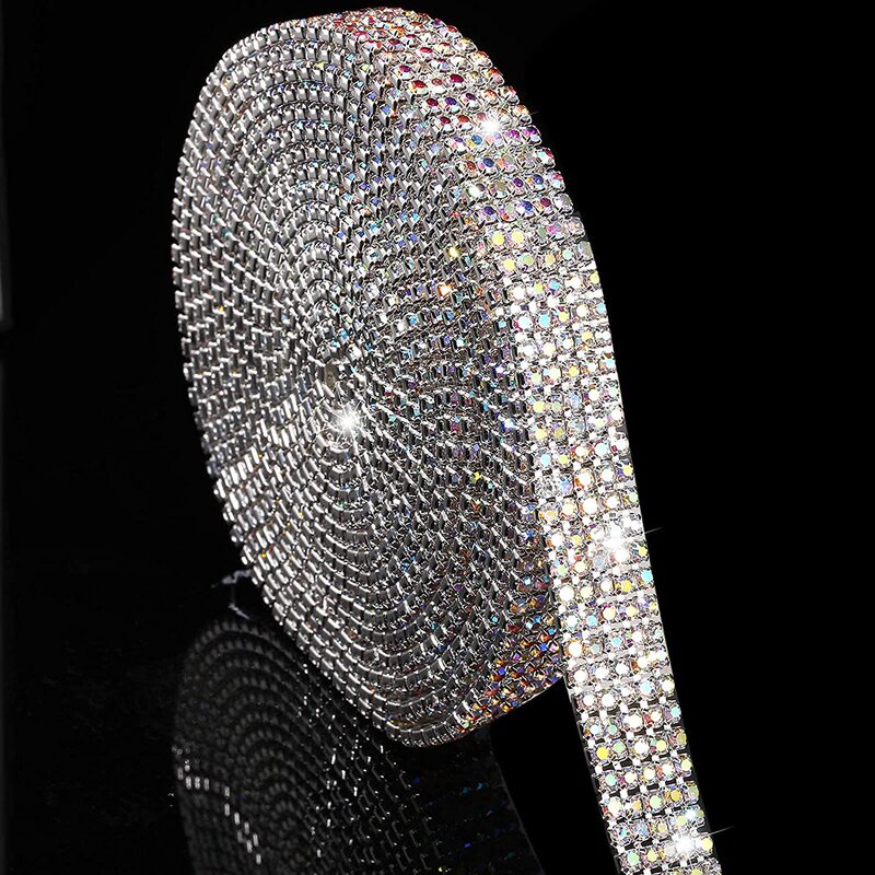 6 yards 3 rows 4 rows 5 rows crystal rhinestone closed chain with 3mm rhinestone decoration sewing DIY jewelry crystal chain