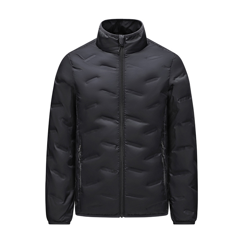 Transfronterizo ultraligero chaqueta de plumón de costilla hombre corto otoño / invierno 2025 nuevo abrigo de plumón de cuello caliente comercio exterior