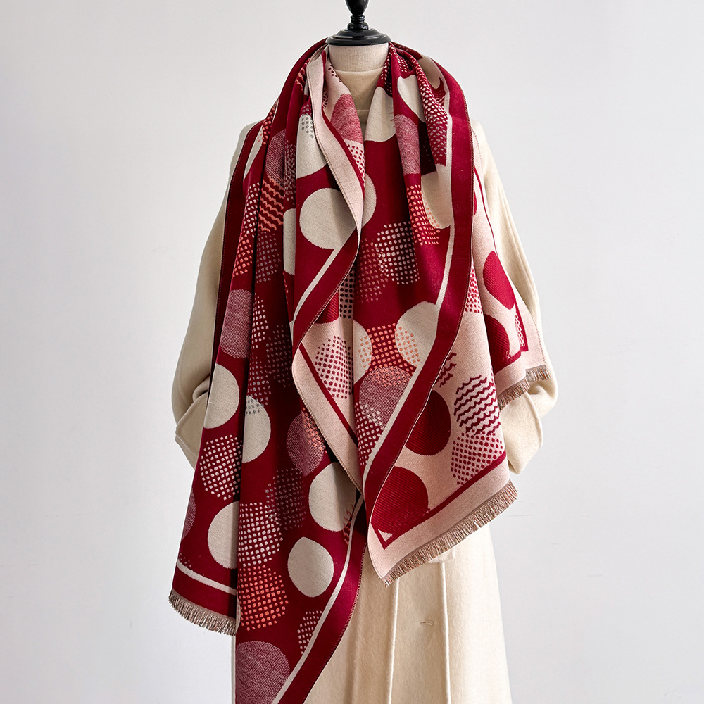 Nuevo paisaje Jacquard imita bufandas de cachemir para mujeres con aire acondicionado sala de chal de otoño y invierno grueso calentamiento largo babillo transfronterizo