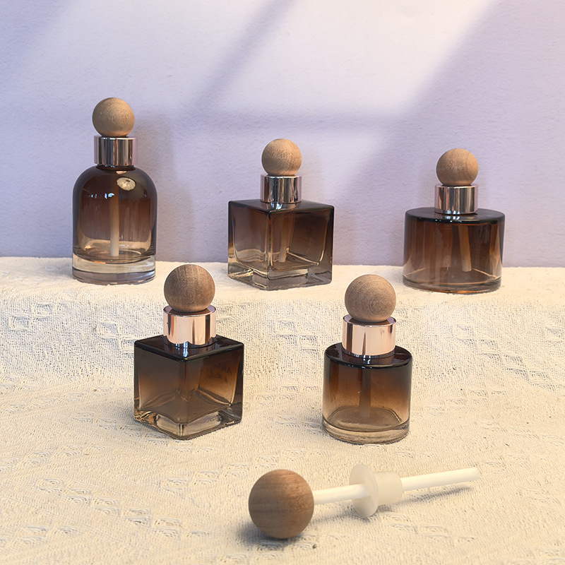 Car Aromatherapy Essential Oil Refill Liquid Repackaged Empty Bottle Sapele Wood Beads Car Perfume Fragrance Diffuser Glass Container