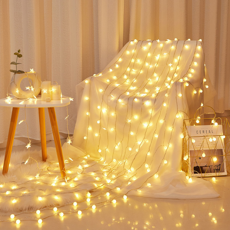 Birthday Decorative Lights, Small Colored Lights, Flashing String Lights, Starry Sky String Lights, Led Popular Star Lights with Camping Style Atmosphere Lights