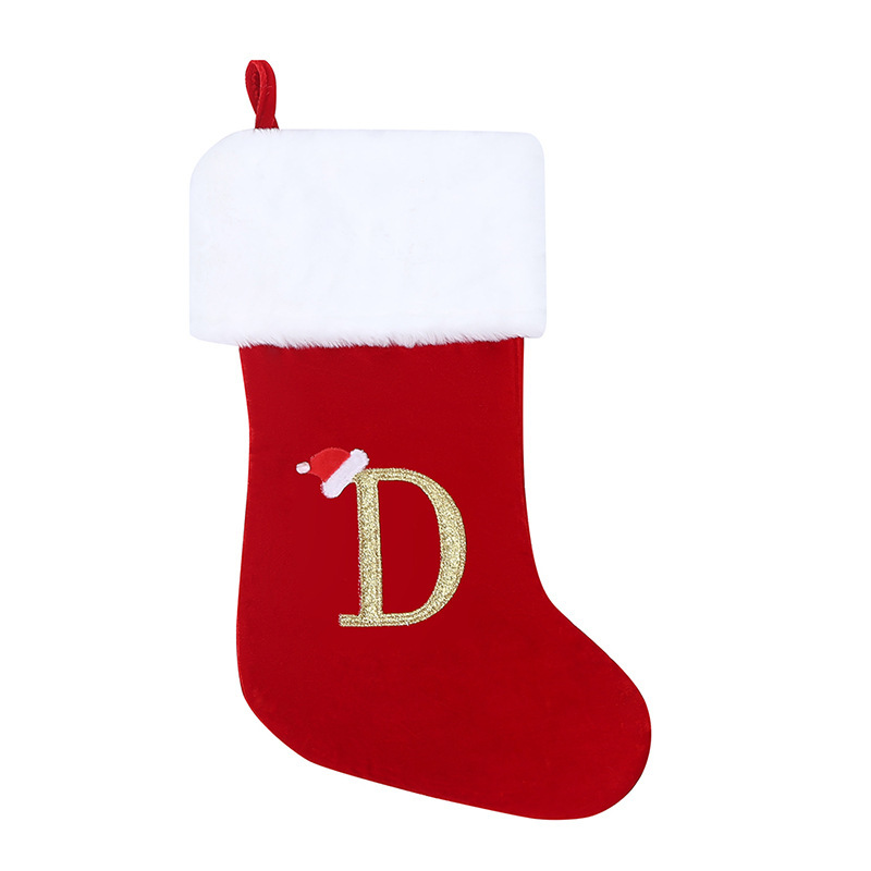 Nuevo calcetín de Navidad de letras nuevas ventas calcetines de Navidad decoración del árbol de Navidad colgante calcetines de letras de Navidad decoración bolsas de regalo de Navidad