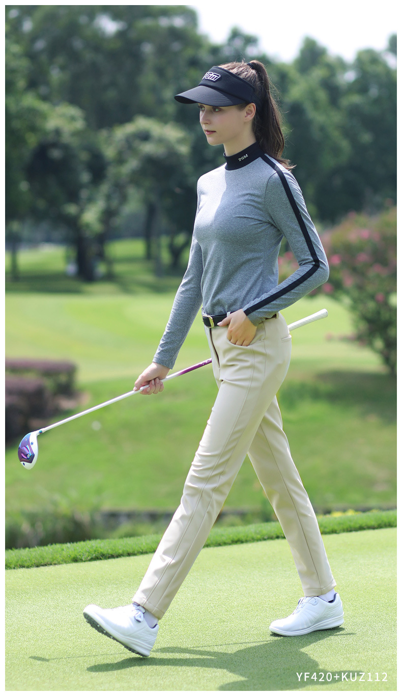 Quần golf nữ dài ống đứng mùa thu chống lạnh — KUZ112-Quần Golf Nữ Kaki, KUZ112-Quần chơi gôn nữ màu xanh nước biển, KUZ112-Quần Golf nữ màu đen chi tiết 9