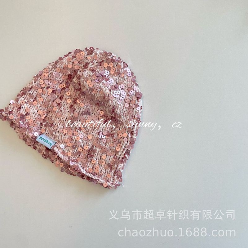 冬季儿童时髦帽子bulingbuling亮片针织毛线帽男童女童时尚冬帽|undefined