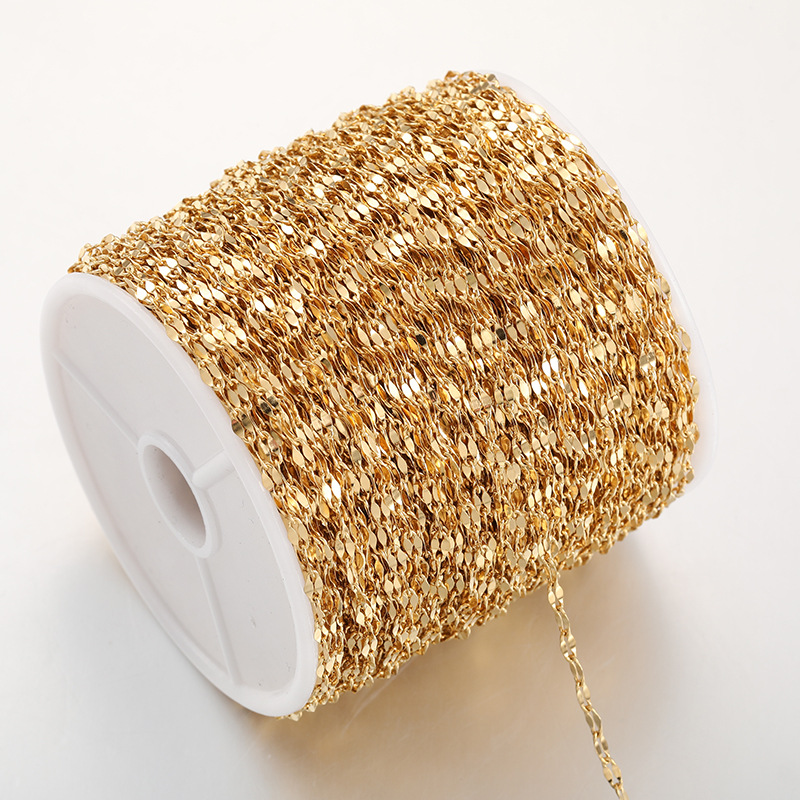 Stainless steel 18k gold lip chain, butterfly chain, collarbone matching chain DIY jewelry chain titanium steel fine chain