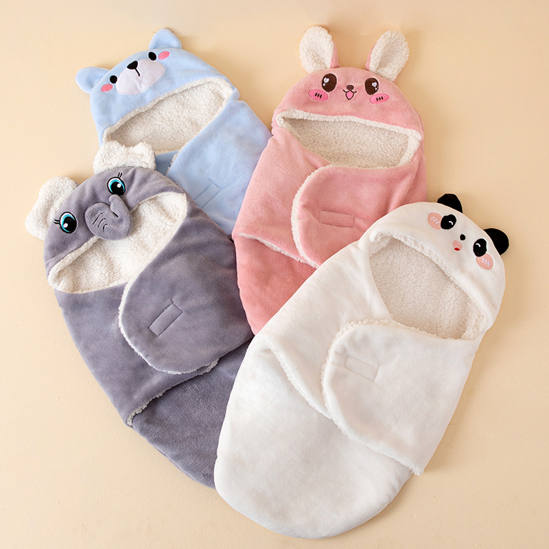 Baby Swaddle Blanket Autumn/Winter Style Newborn Cartoon Wrap Single Delivery Room Blanket Cross-Border