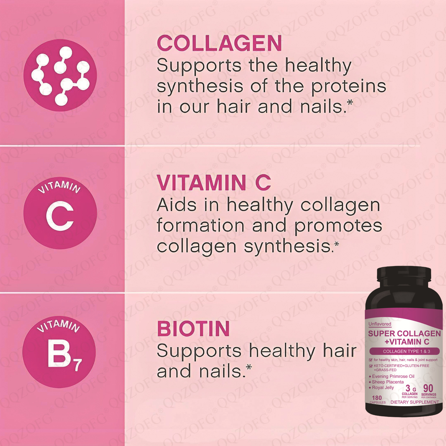 콜라겐+비타민C180캡슐 공장을 통한 국경 간 공급 SUPER COLLAGEN+VITAMIN C 공장