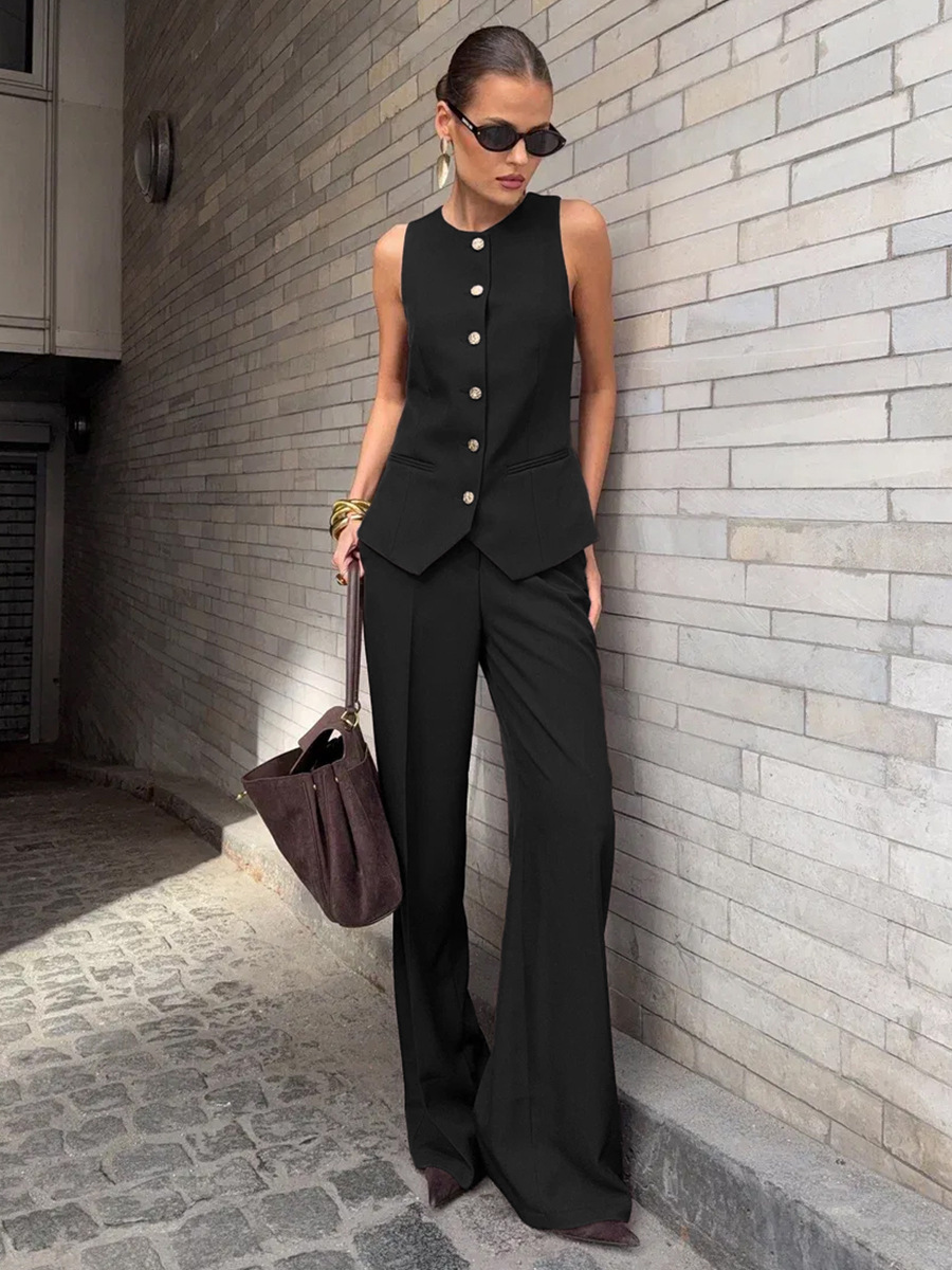 Elegant Women's Pant Suit Set For Summer Commuter Style_voghion.com