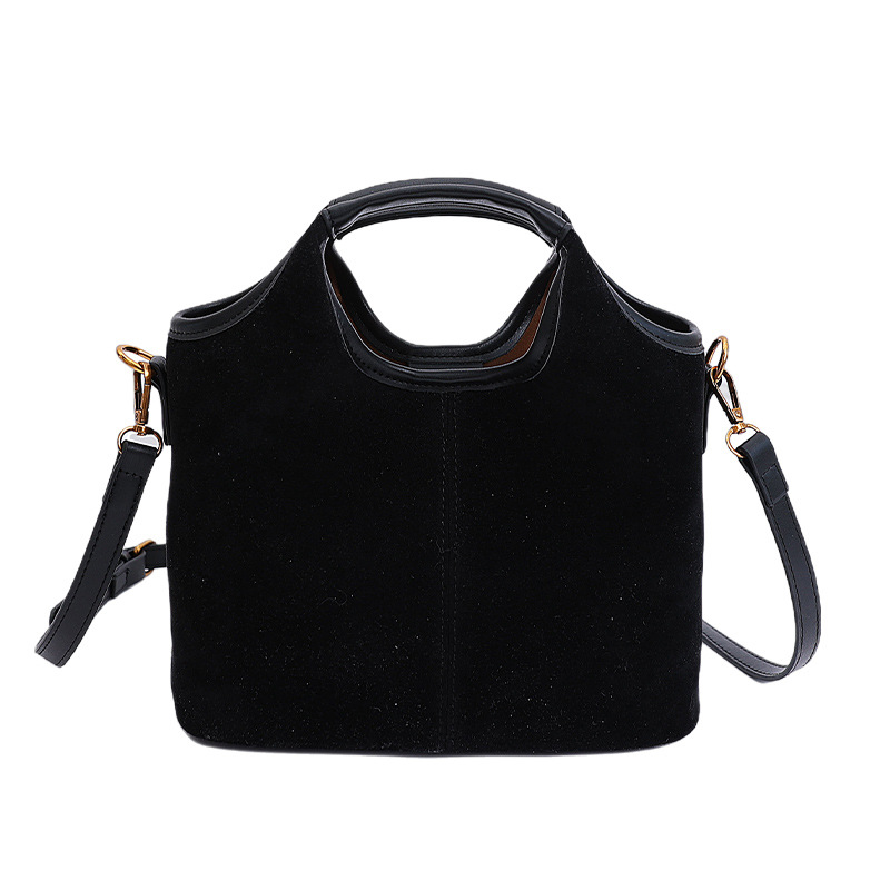 High-Quality Vintage Handheld Bucket Bag For Women, New Frosted Suede Tote Bag, Versatile Large Capacity Crossbody Bag - Thumbnail 6