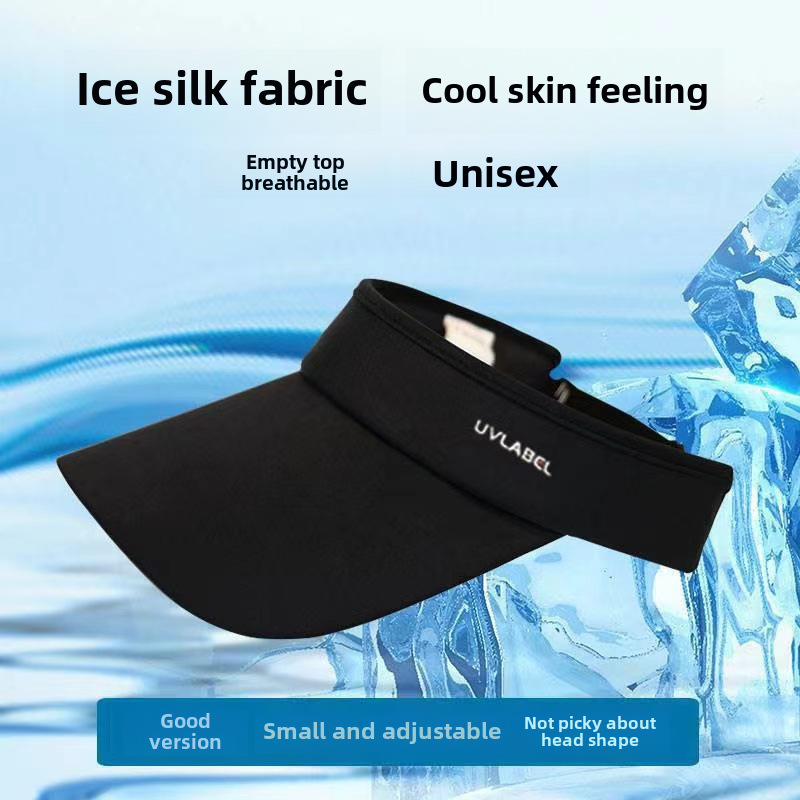 Sun Hat Men's Sunscreen Hat Empty Top Hat Breathable Ice Silk Sun Hat Sports Running Outdoor Hat Duck Tongue Empty Top Hat_voghion.com