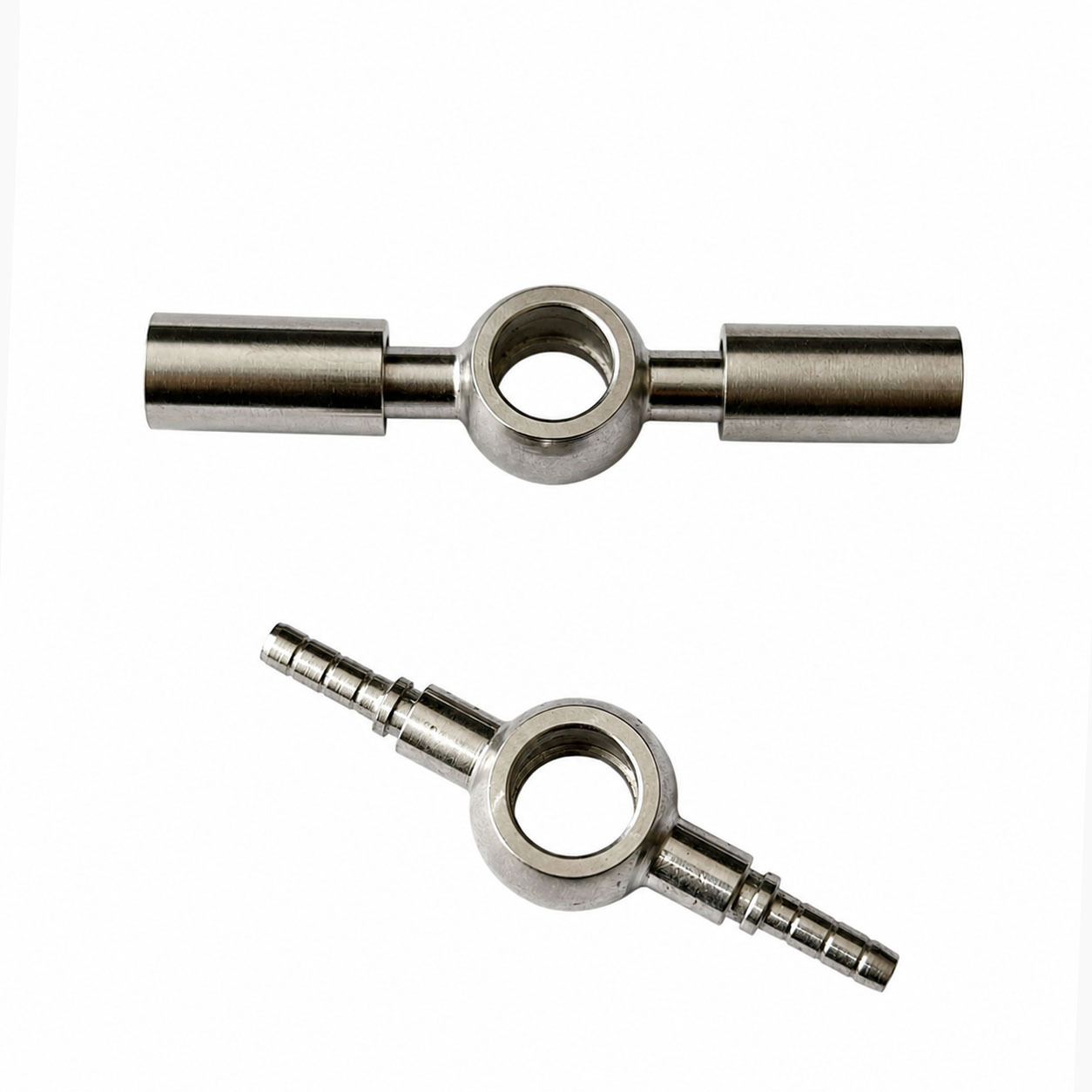 M10 stainless steel double banjo fitting with ball head, hollow screw joint, return oil pipe, banjo oil pipe accessories