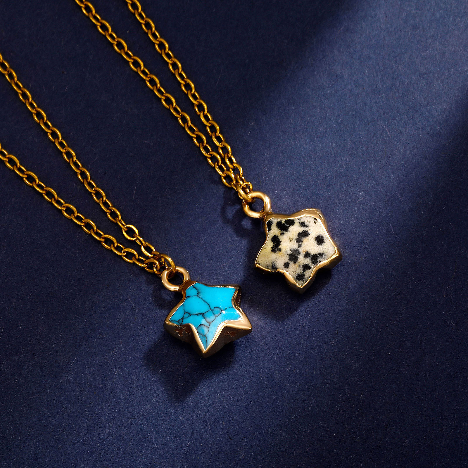 Star Simple Style Classic Style Natural Stone Copper Pendant Necklace Wholesale display picture 4