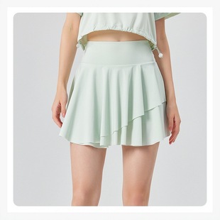 Lulu Short Skirt Ice-Sense Anti-Uv Fake Two-Piece Anti-Glare Quick-Drying Sports Fitness Golf Tennis Skirt Short Skirt