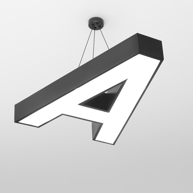 Lámpara de letras y números Nombre de la tienda Logo de la empresa Recepción Oficina Gym Dance Room Clothes Chandelier