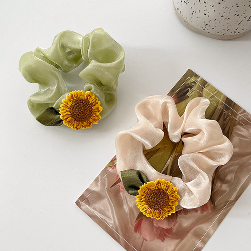 Korean fresh large intestine hair band summer fat intestine head flower head rope sweet rubber band sunflower accessories hair accessories wholesale