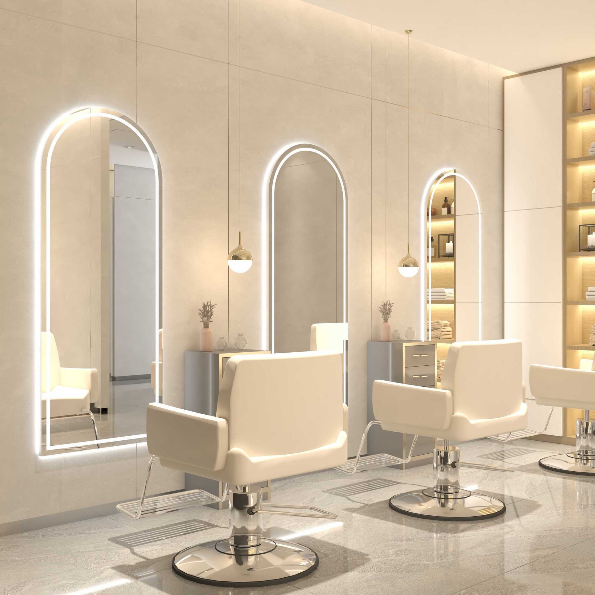 Fábrica mayorista de peluquería espejo con lámpara de peluquería espejo tabla de cabello especial tipo pared unilateral cortador de cabello espejo de permación