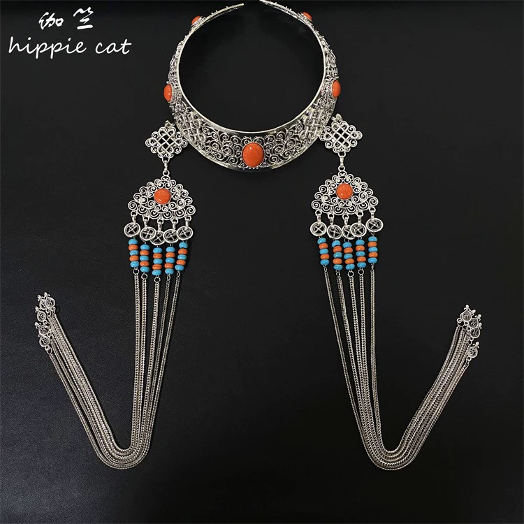 Рекомендуется монгольский головной убор женский сплав посеребренный монгольский свадебный танец короны