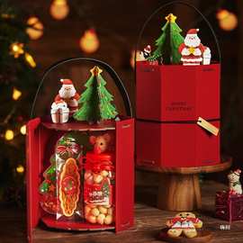 创意圣诞新年礼盒牛轧糖果曲奇饼干雪花酥礼品伴手礼物包装盒子
