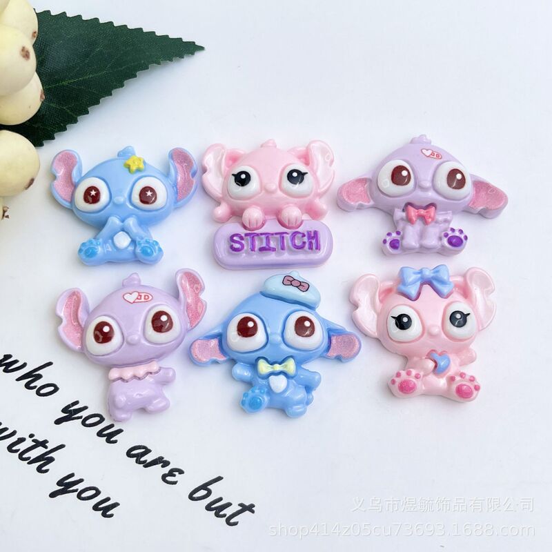 New Cartoon Glossy Stitch Series Mobile Phone Case Shoe Buckle Accessories Cream Glue Handmade DIY Resin Accessories