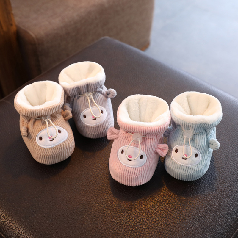 Baby shoes winter plus velvet soft-soled cotton shoes thickened 0 to 3 months 6 to 12 newborn male baby toddler prevention