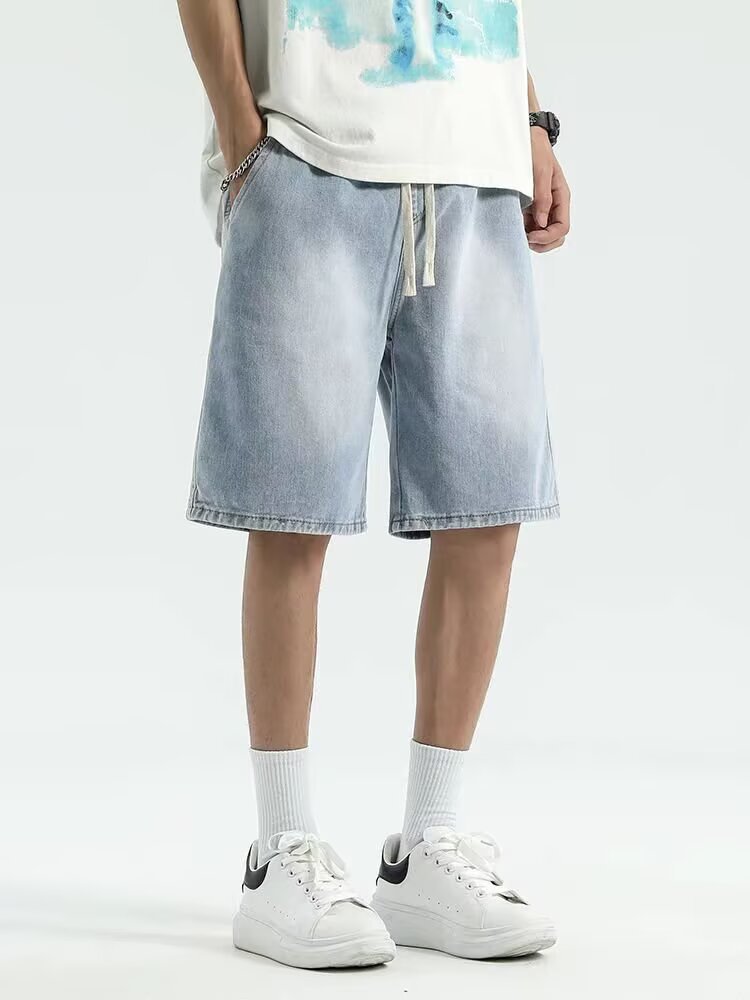 Pantalones cortos deportivos de verano, pantalones de moda masculinos sueltos, pantalones medianos de tamaño grande, estilo americano, pantalones casuales de color sólido, versátiles. image 8