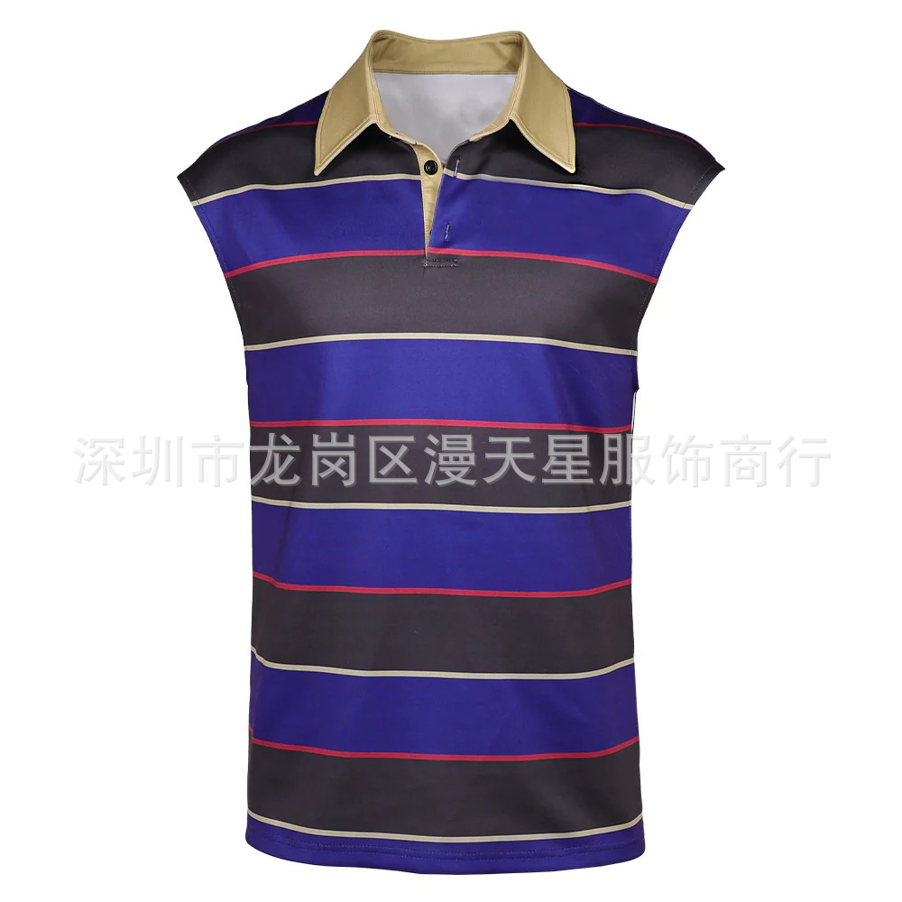 《怪奇物语》（2025）迈克·惠勒条纹无袖衬衫服装 Cosplay 戏服