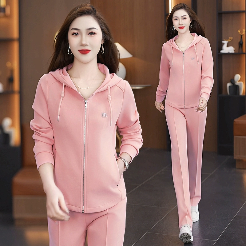 Spring sweatshirt, set, sports suit for elderly, for middle age