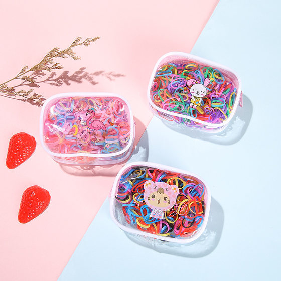 New Cartoon Wallet packaging hair band disposable black high elastic rubber band children's color hair tie rubber band
