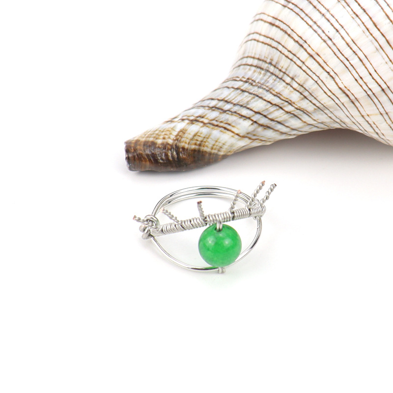 Retro Eye Agate Plating Rings 1 Piece