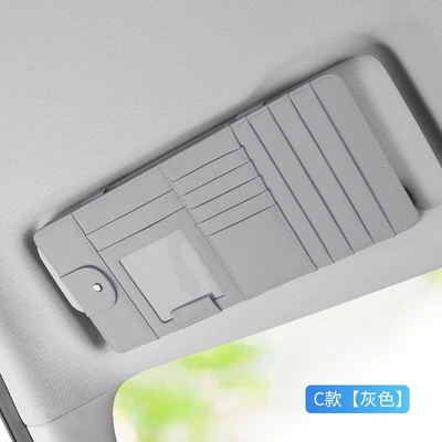 Card Holder, Receipt and Document — Multimediya və saxlama aksesuarları - genuine-leather-cd-model-grey