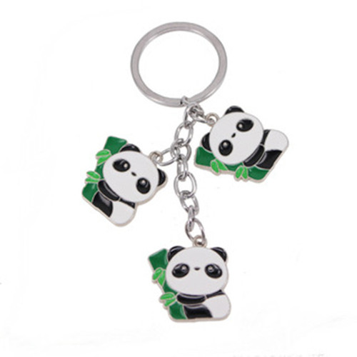 Personalized panda keychain metal creative animation keychain travel souvenir keychain Chinese style gift