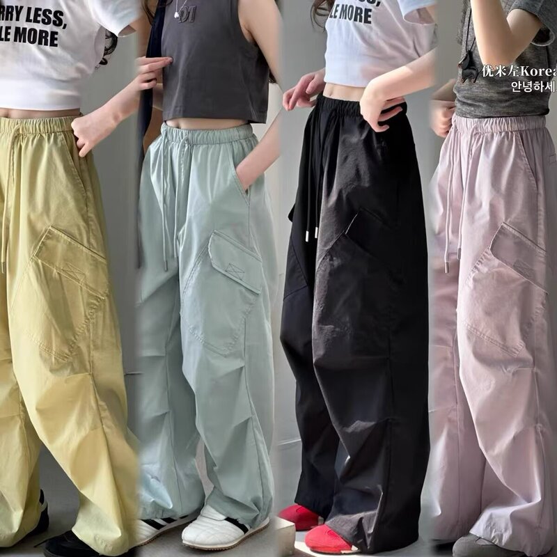 Girls' Pants Summer Thin Style 2026 New Cargo Pants for Older Children, Middle School Girls, Teenagers Summer Paratrooper Pants Girls' Pants Summer Thin Style 2026 New Cargo Pants for Older Children, Middle School Girls, Teenagers Summer Paratrooper Pants