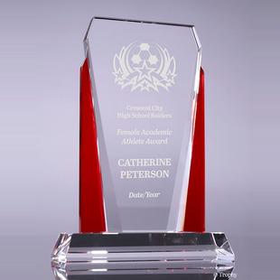 High-grade K9 crystal trophy custom foreign trade anniversary celebration crystal red trophy award honor competition wholesale