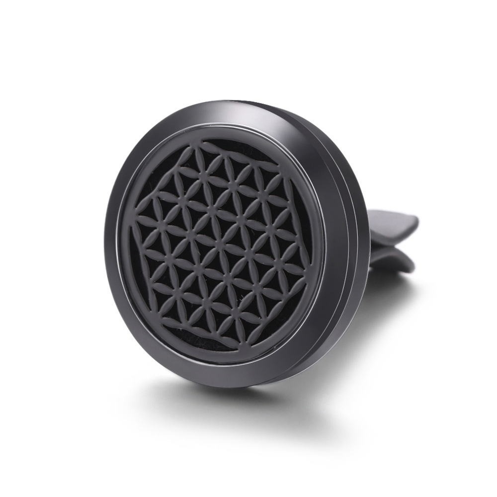 pistola de acero inoxidable negro hueco coche ventilación abrazadera de automóvil perfume árbol de vida automóvil perfume caja de difusión de perfume