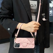 适用vivoX27pro手机壳x23幻彩版菱格U3零钱包x20手提绳x9s插卡套