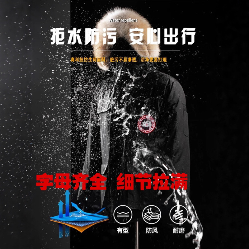 大鹅羽绒服工厂08款远征羽绒服男女情侣款外套狼毛领连帽加拿大衣|undefined