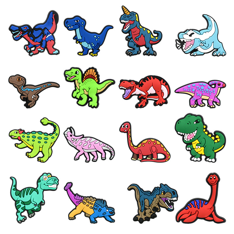 Cartoon Dinosaur Series Jurassic Pvc Soft Rubber Clog Shoe Charms Phone Case Detachable Accessories Shoe Buckle Cartoon Dinosaur Series Jurassic Pvc Soft Rubber Clog Shoe Charms Phone Case Detachable Accessories Shoe Buckle